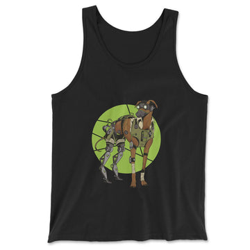 Cyber Greyhound Dog Men/Unisex Tank in Black color